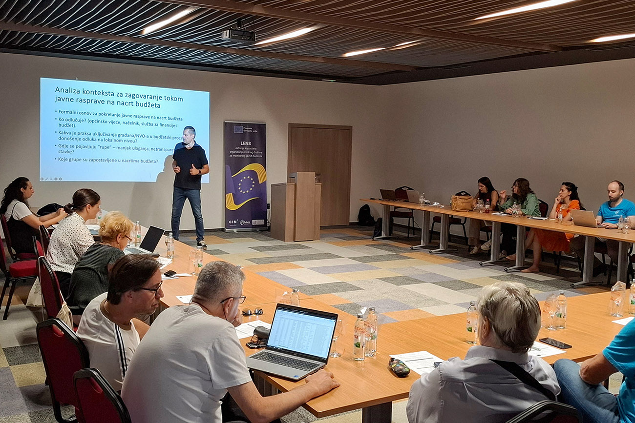 Dvodnevni trening "Uloga predstavnika organizacija civilnog društva (OCD) u budžetskom procesu s posebnim fokusom na fazu donošenja budžeta na lokalnom nivou“ (Foto: CIN)